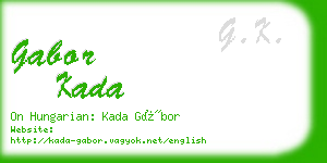 gabor kada business card